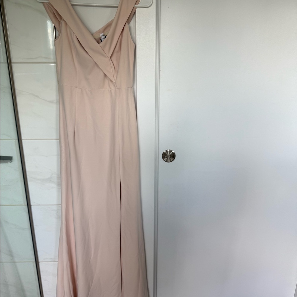 Lulu's Pink Sleeveless V-Neck Maxi Gown